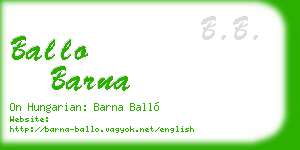 ballo barna business card